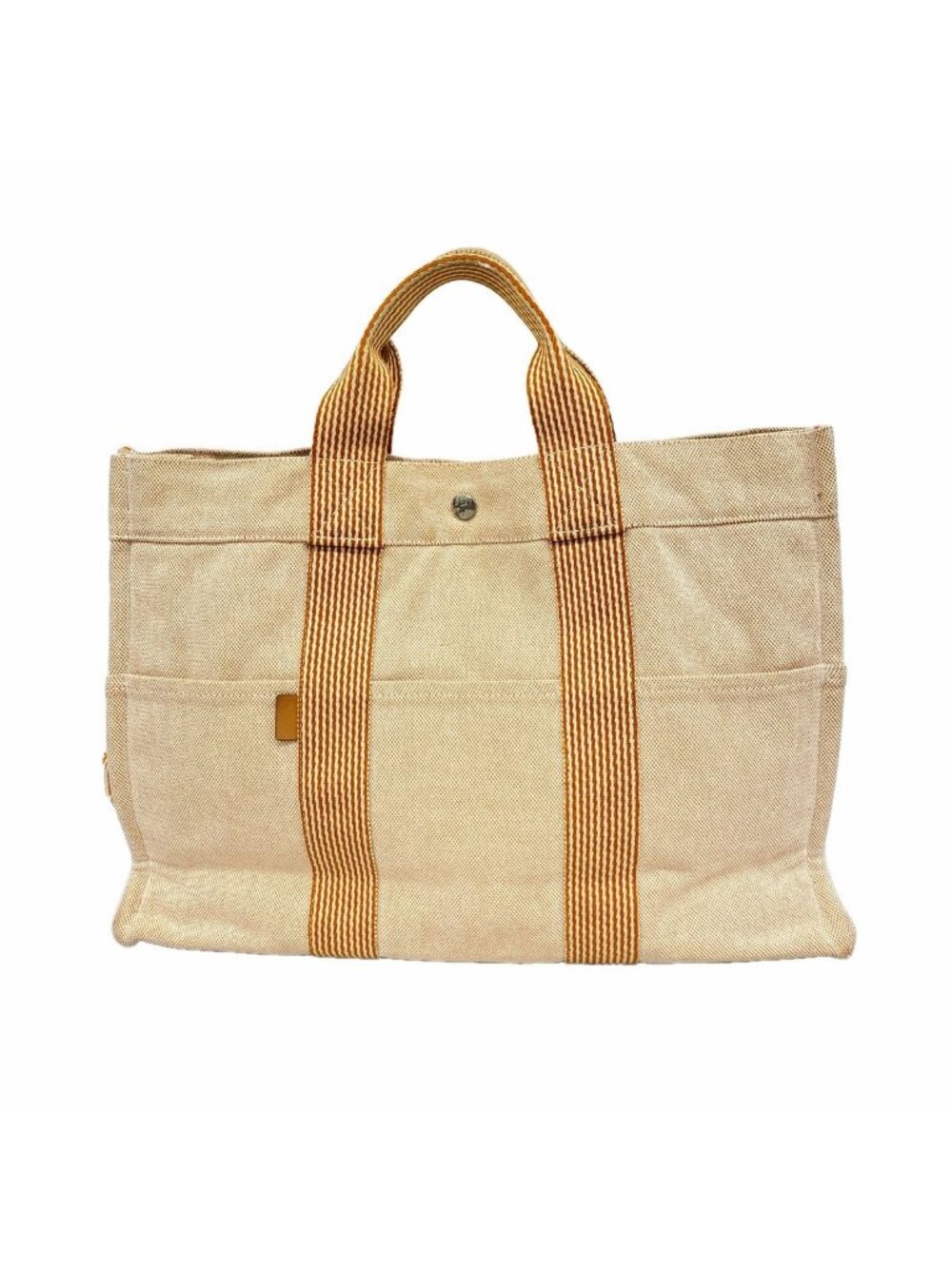 Hermes Tote Bag New Fourre Tout MM Canvas Orange Silver